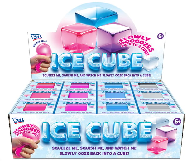 Squish & Squeeze Ice Cube 4 Assorted in CDU from Harrisons Direct