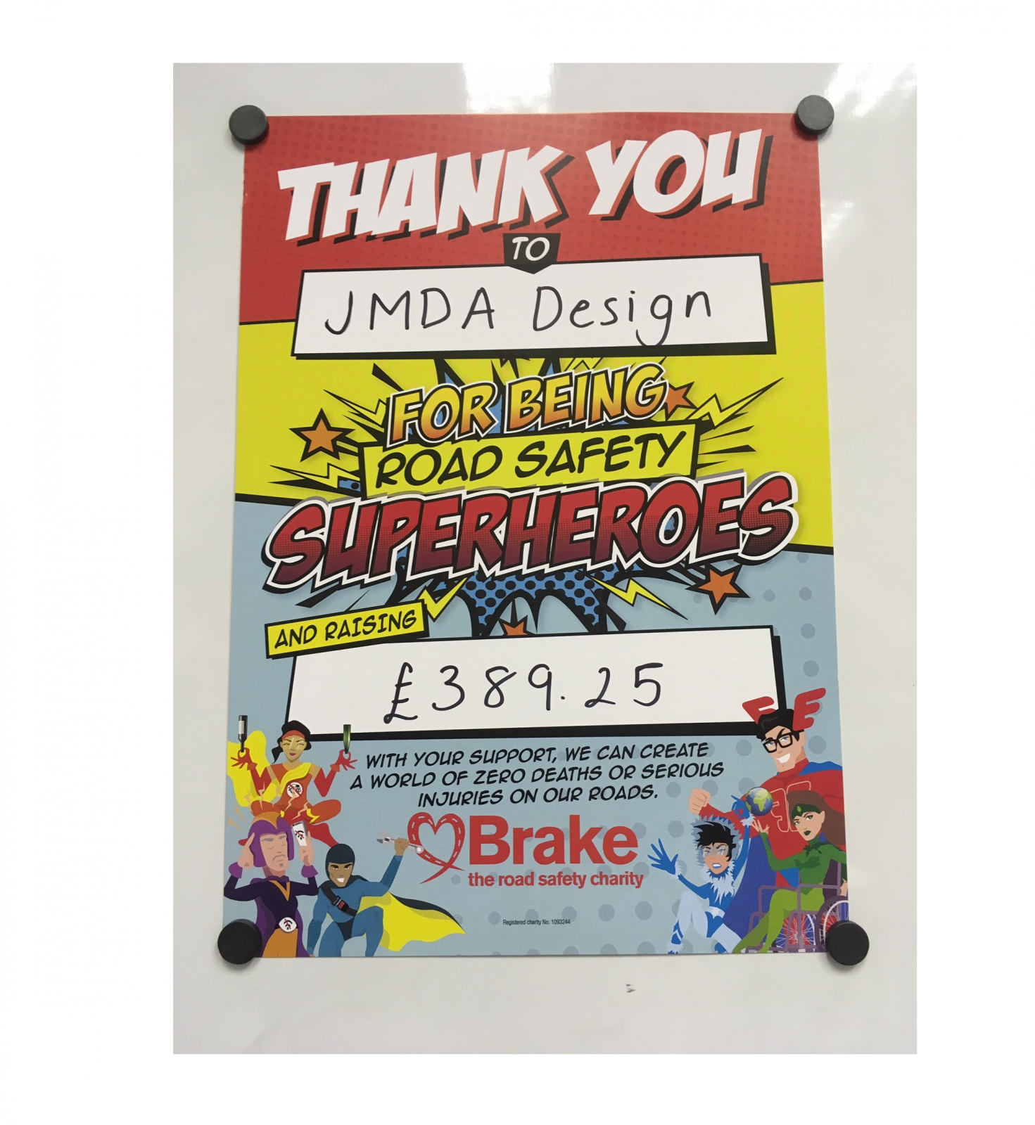 Featured image for JMDA Raise Over £380 For Road Safety Charity, Brake