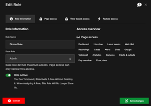 role based access in SEiNG cloud video surveillance 