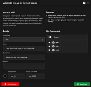 Manage groups of devices in SEiNG
