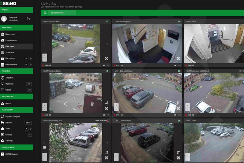 SEiNG Cloud CCTV live view