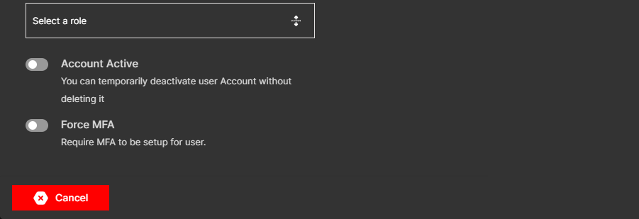 New account setup - User Groups