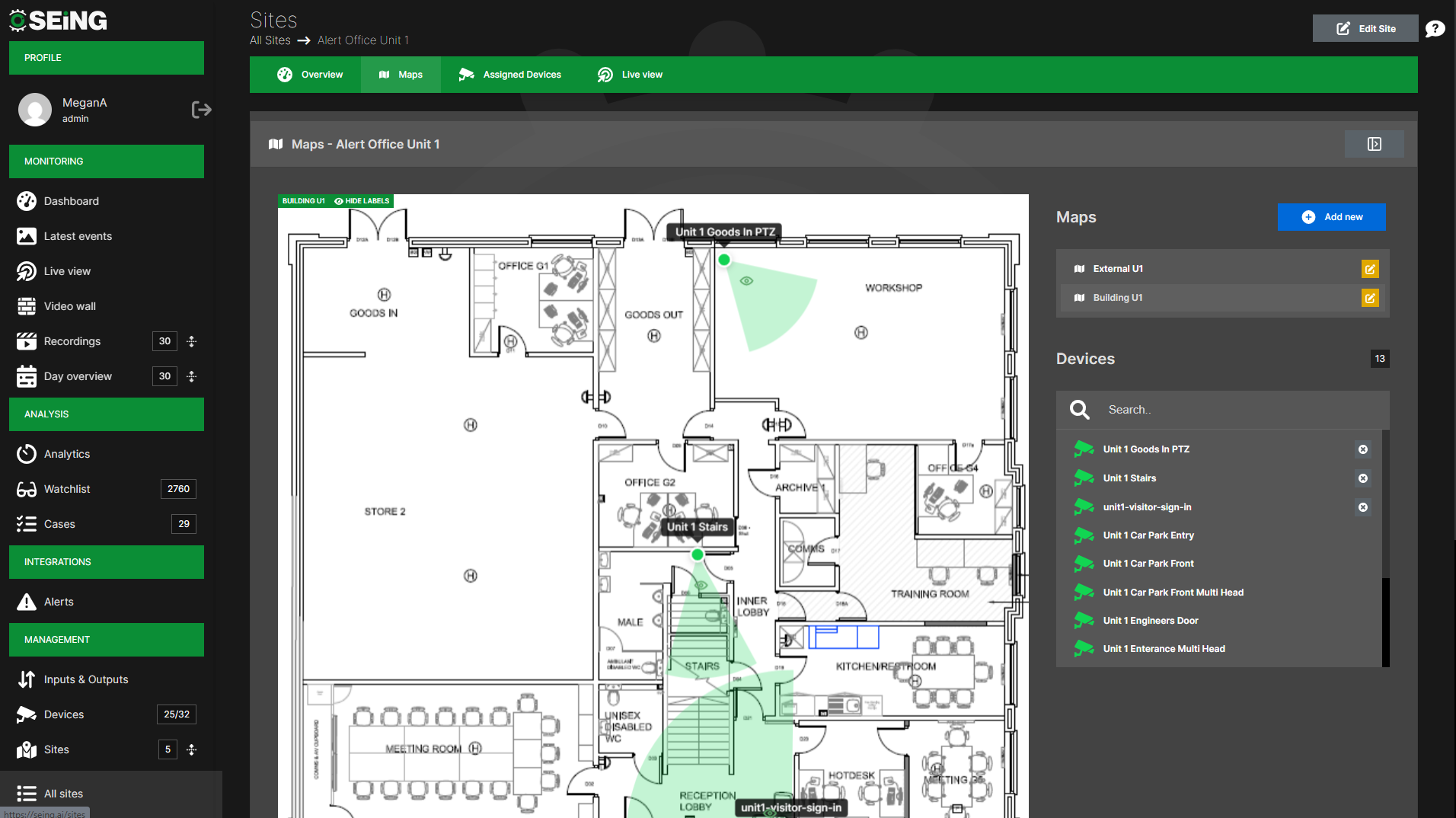 How to add cameras onto SEiNG map