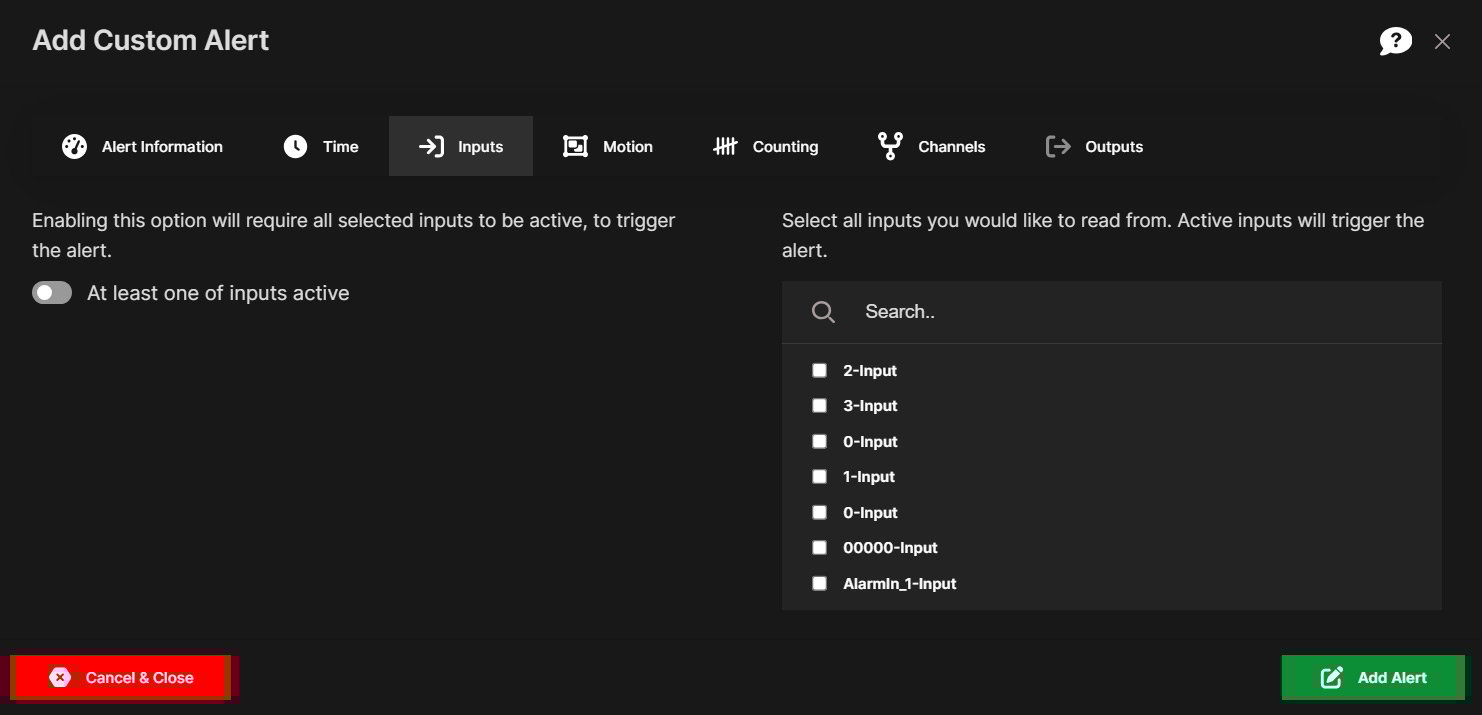 Add cusom alert inputs