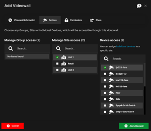 select devices SEiNG video wall
