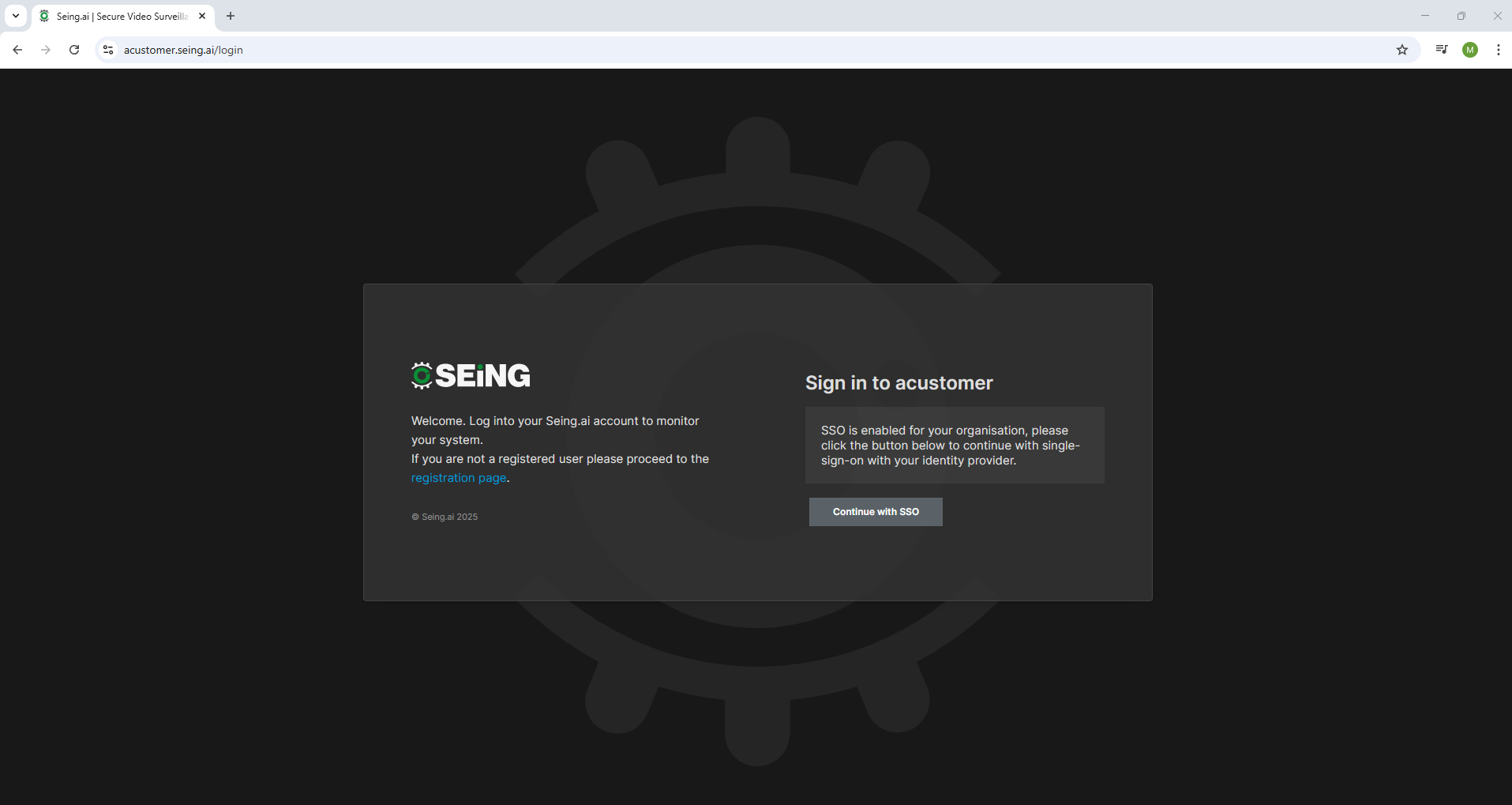 SEiNG login using Single Sign On (SSO)