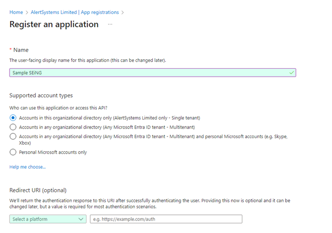 register an application