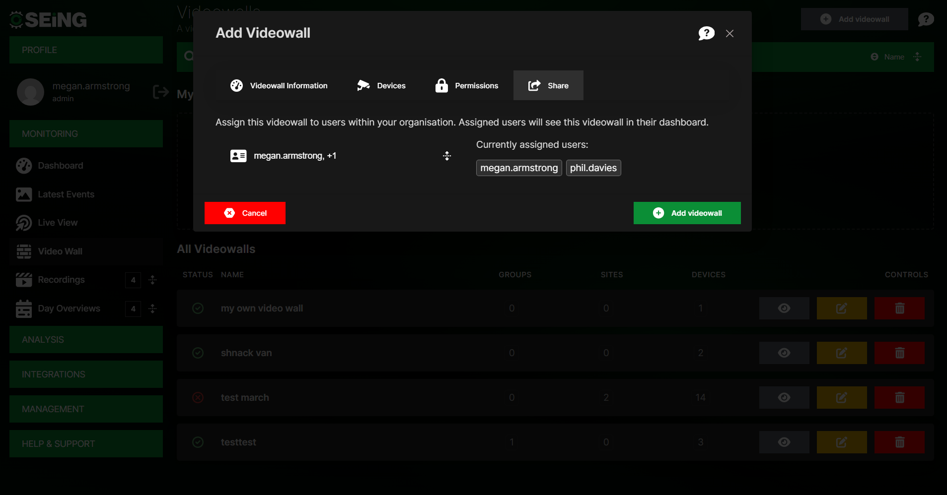 share videowall SEiNG