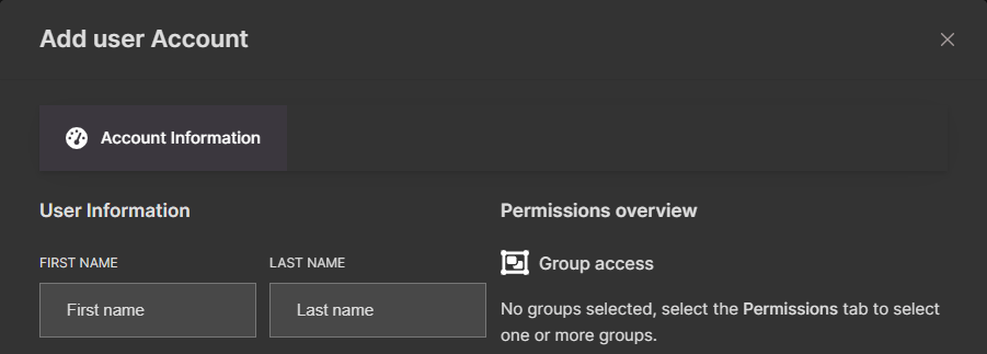 New user permissions