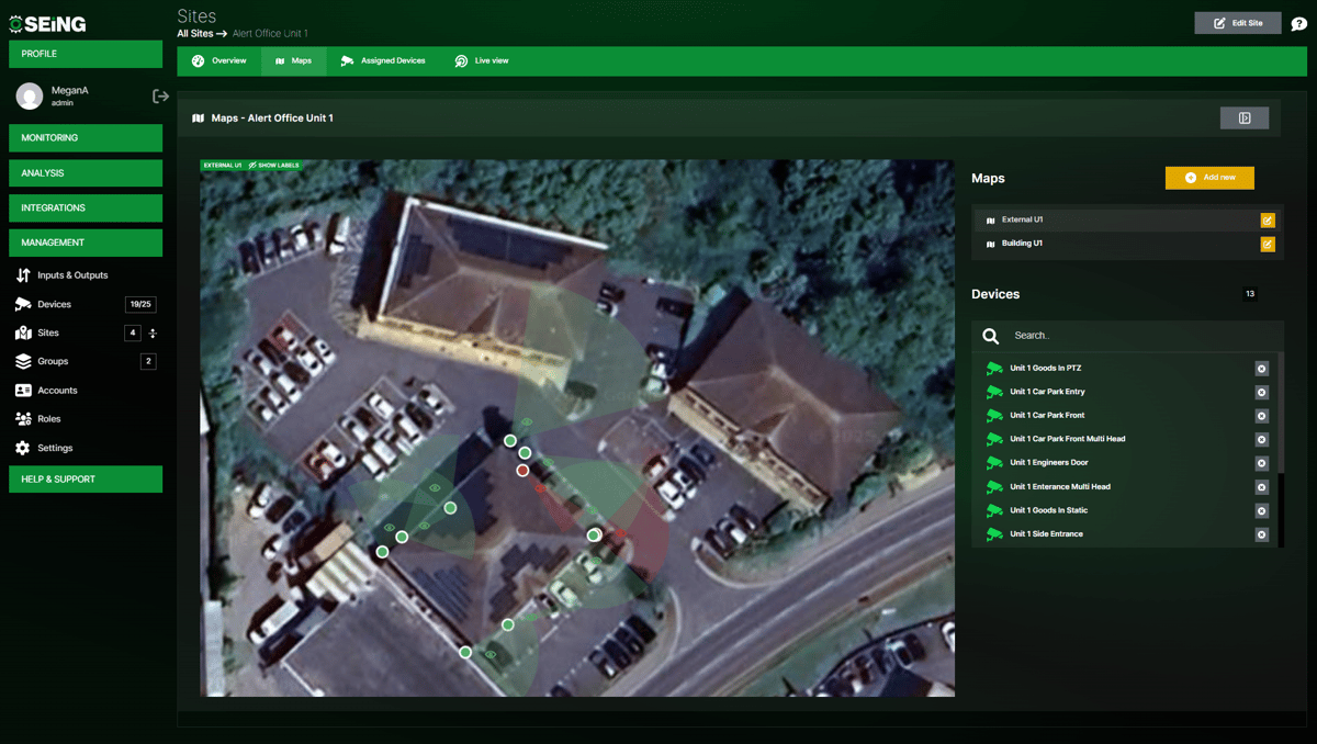 Custom site maps and floorplans CCTV