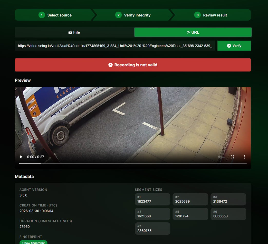 Verify recording