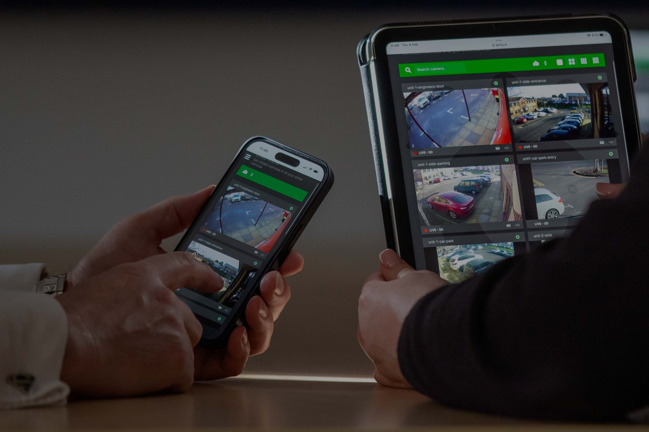 SEiNG cloud CCTV on mobile and ipad