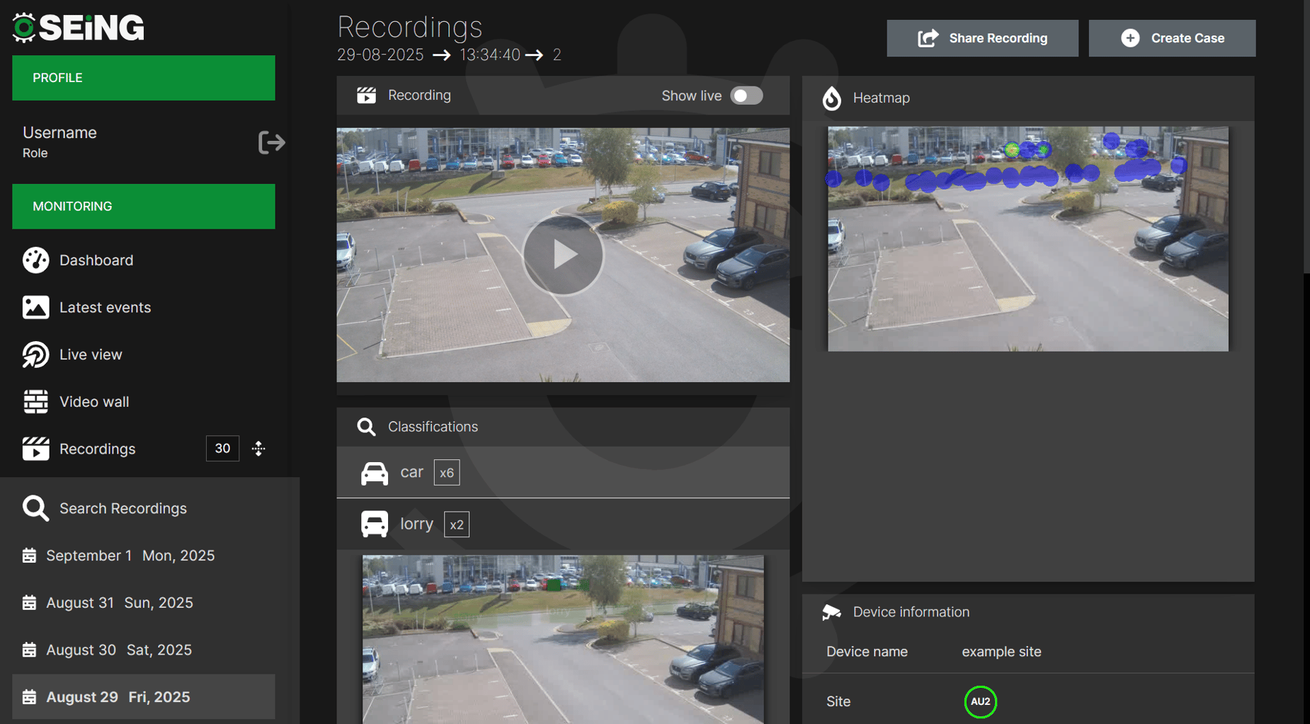 SEiNG cloud cctv smart filters object detection
