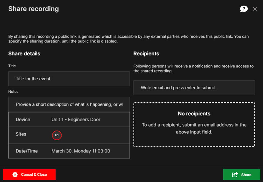 Share Recording