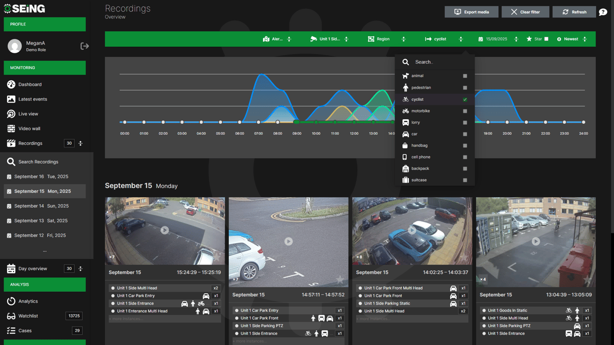 SEiNG AI backed filters and analytics