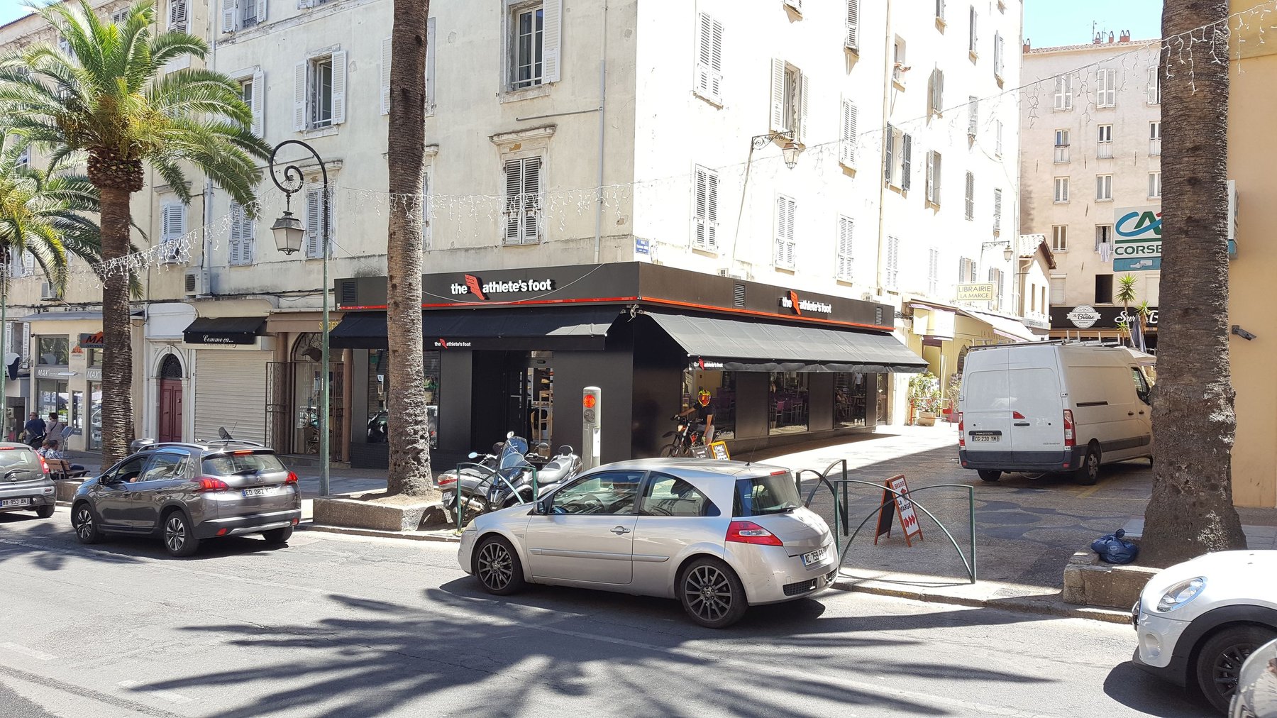 The front of “The Athlete’s Foot” sportswear shop.