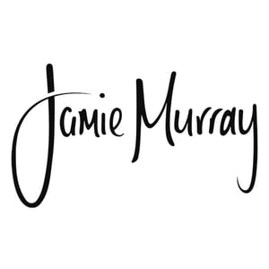 Jamie Murray logo in black script font on a white background.