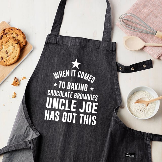Personalised Grey Denim Baking Apron