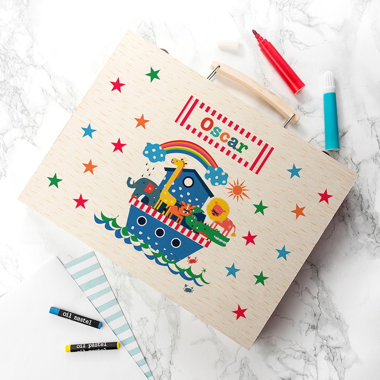 Personalised Kid's Noah's Ark Colouring Set