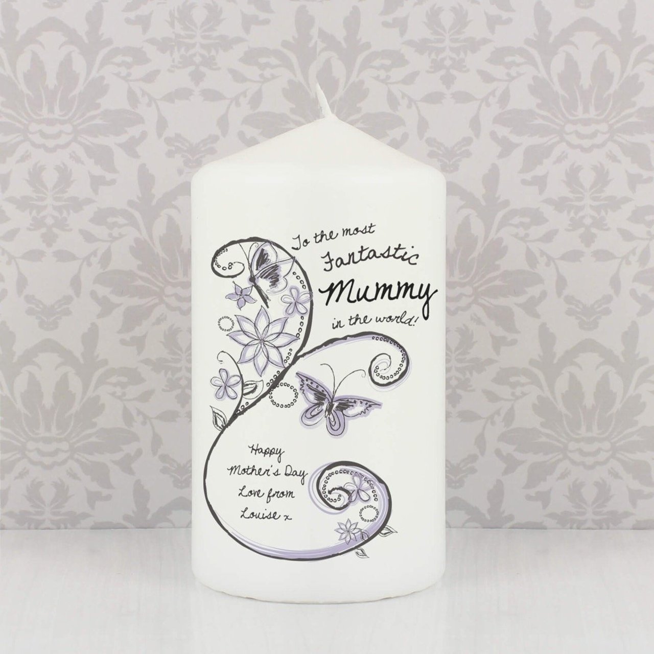 Personalised Flower Pattern Candle