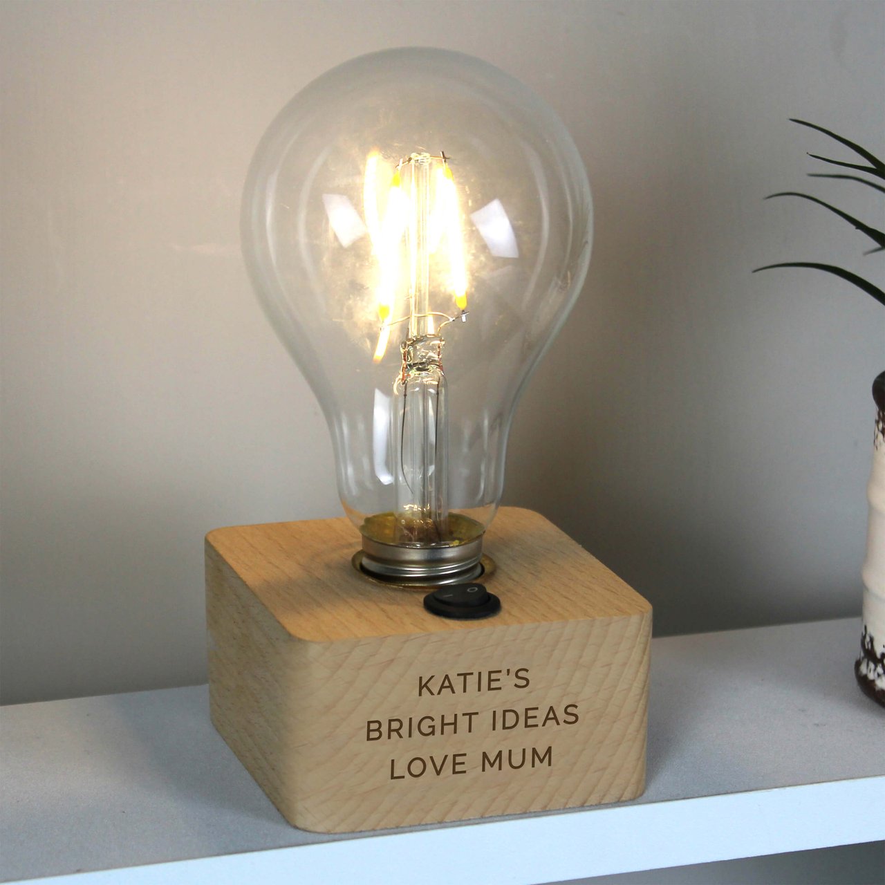 Personalised LED Bulb Table Lamp - Any Message