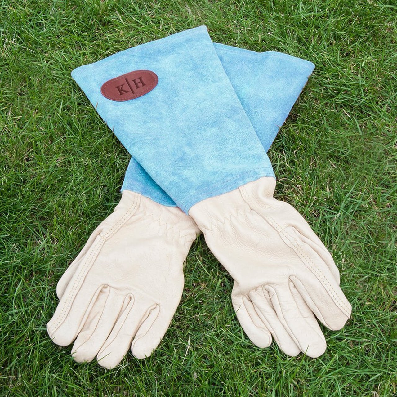 Personalised Leather Gardening Gloves - Initials