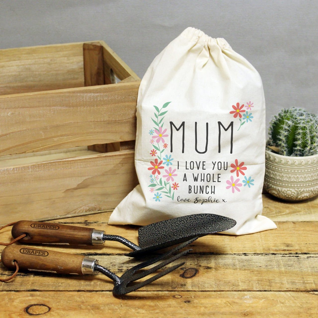 Personalised I Love You A Whole Bunch Gardening Set
