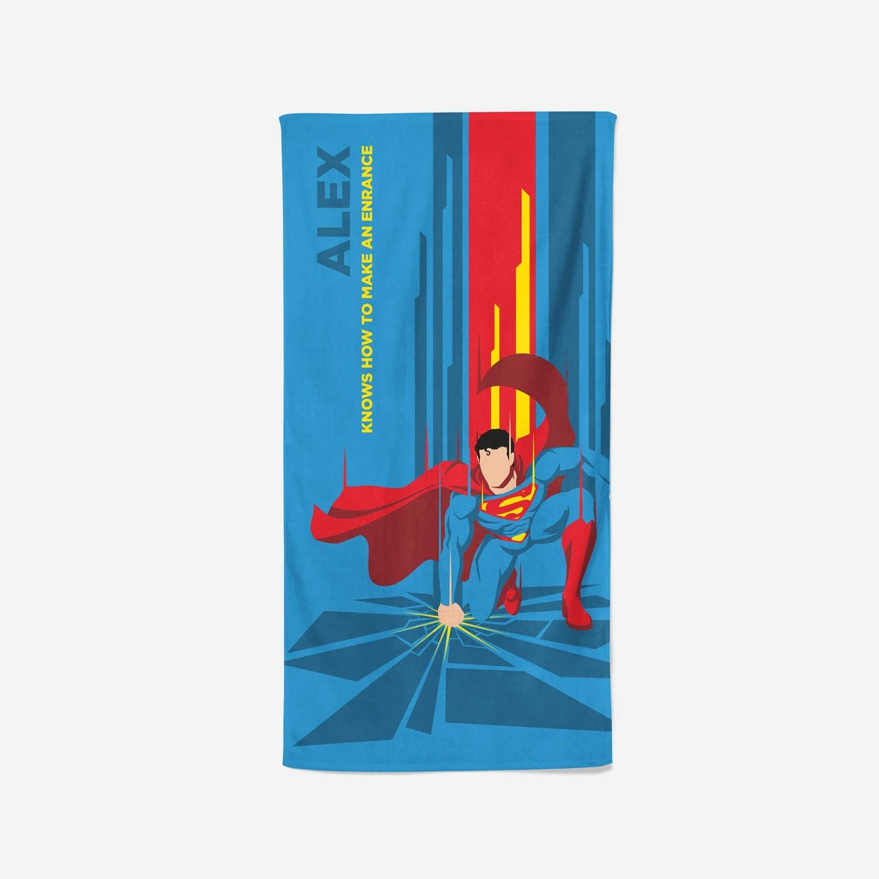 Personalised Superman Beach Towel - Making An Entrance