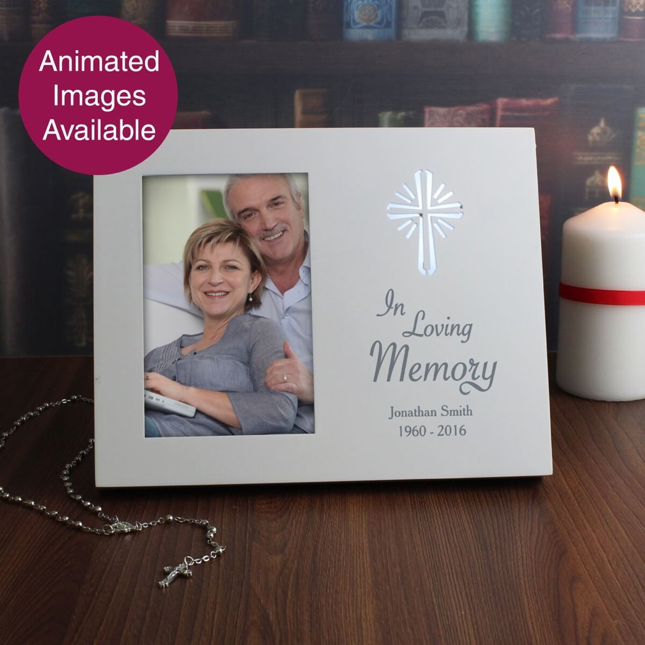 Personalised Cross Loving Memory 6x4 Light Up Frame