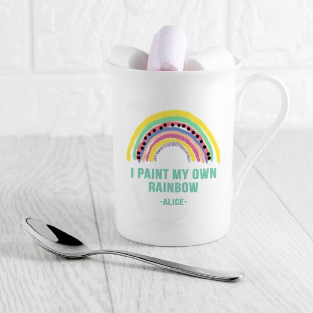 Personalised My Own Rainbow Bone China Mug