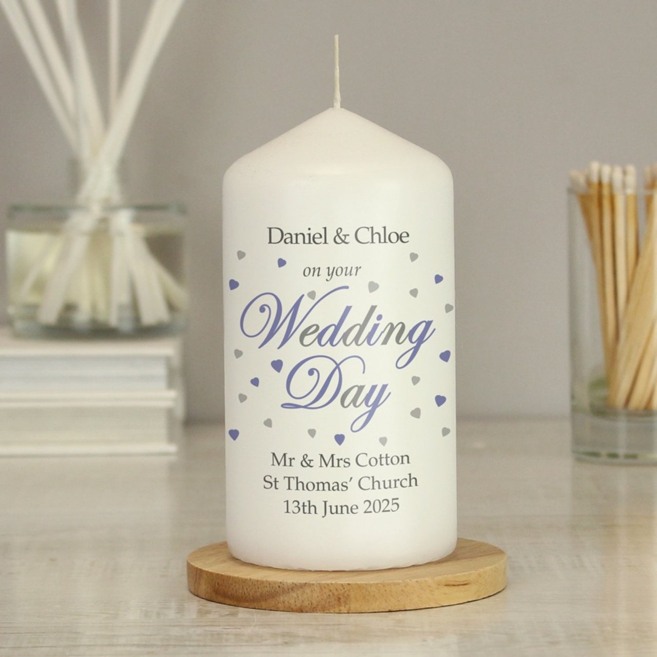 Personalised Wedding Day Candle