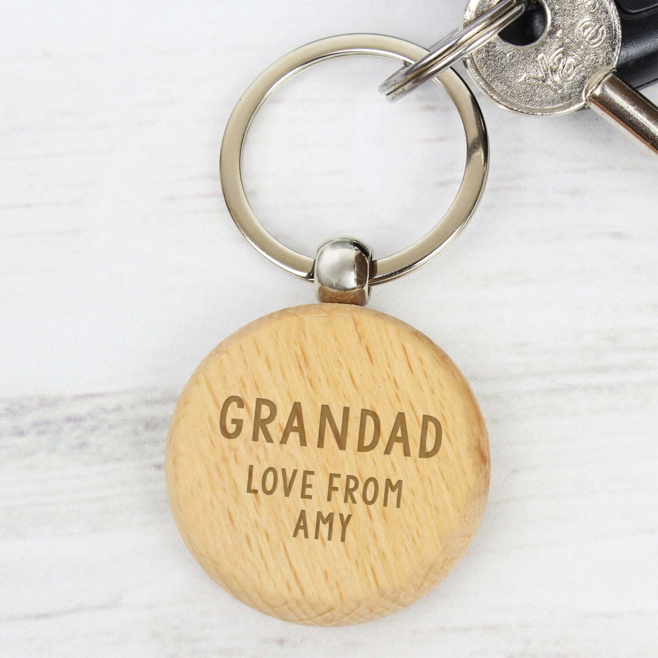 Personalised Any Message Wooden Key Ring