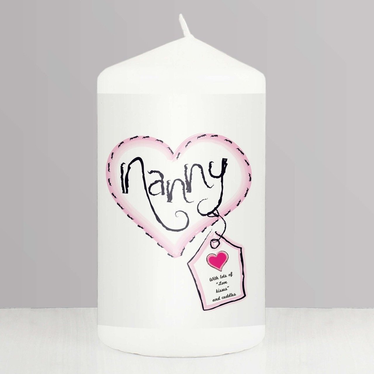 Personalised Heart Stitch Nanny Candle