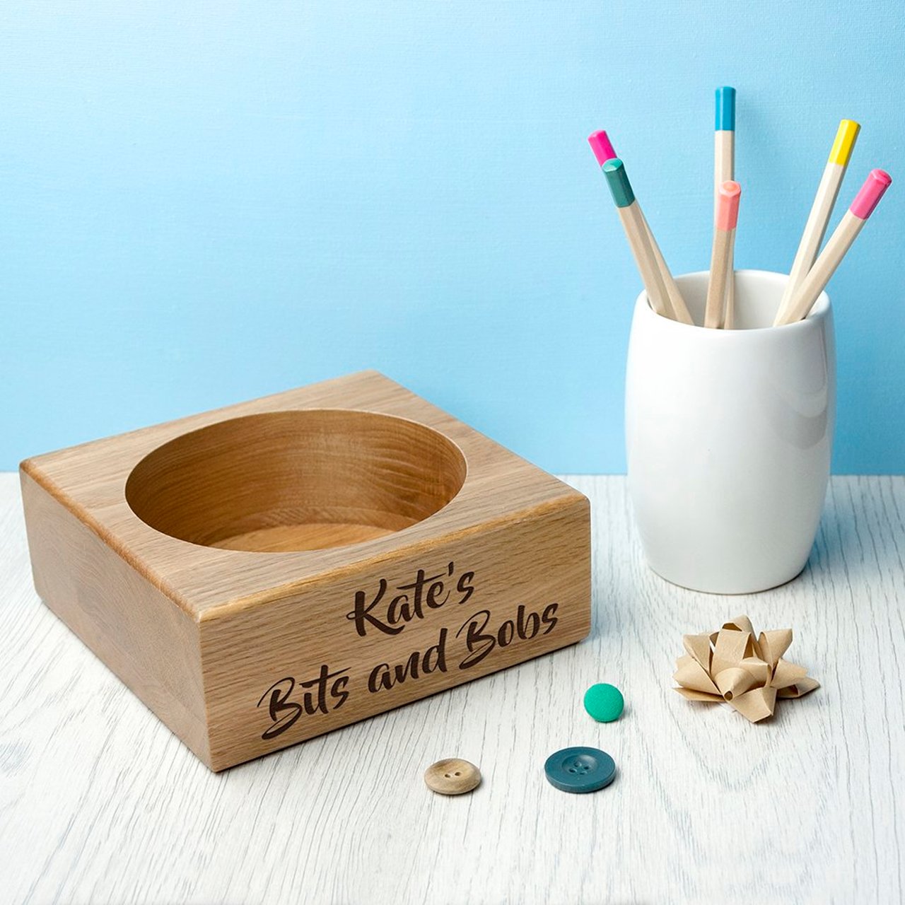 Personalised Solid Oak Desk Tray