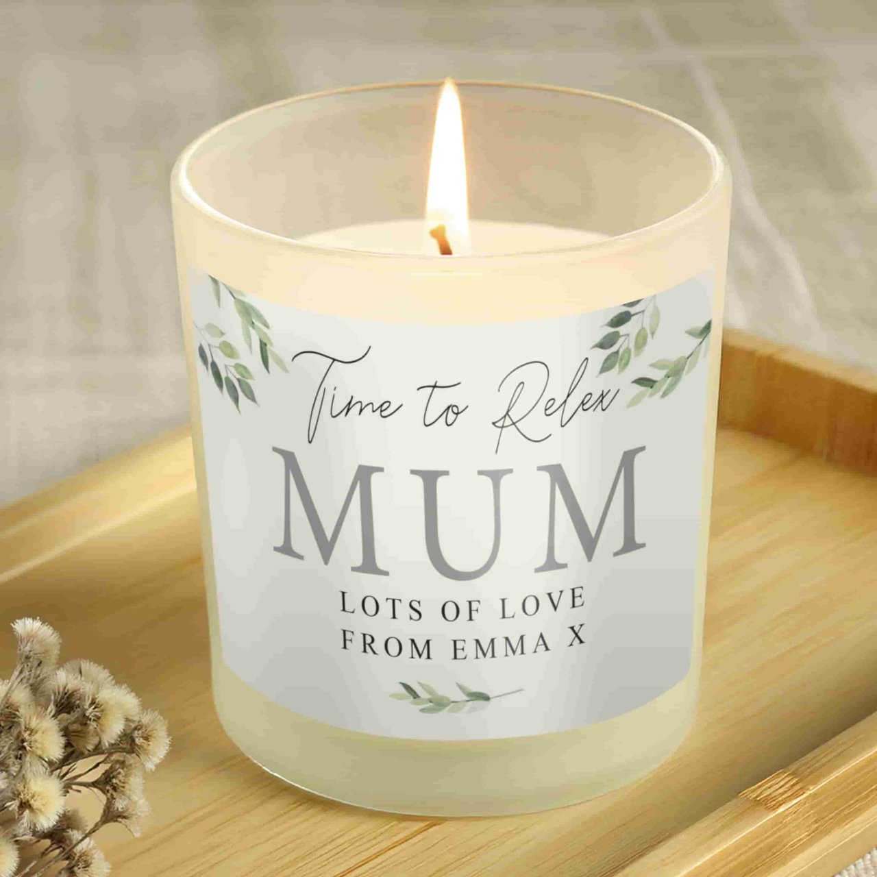 Personalised Botanical Scented Jar Candle