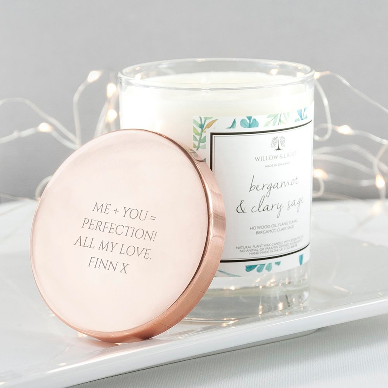 Personalised Bergamot & Clary Sage Candle