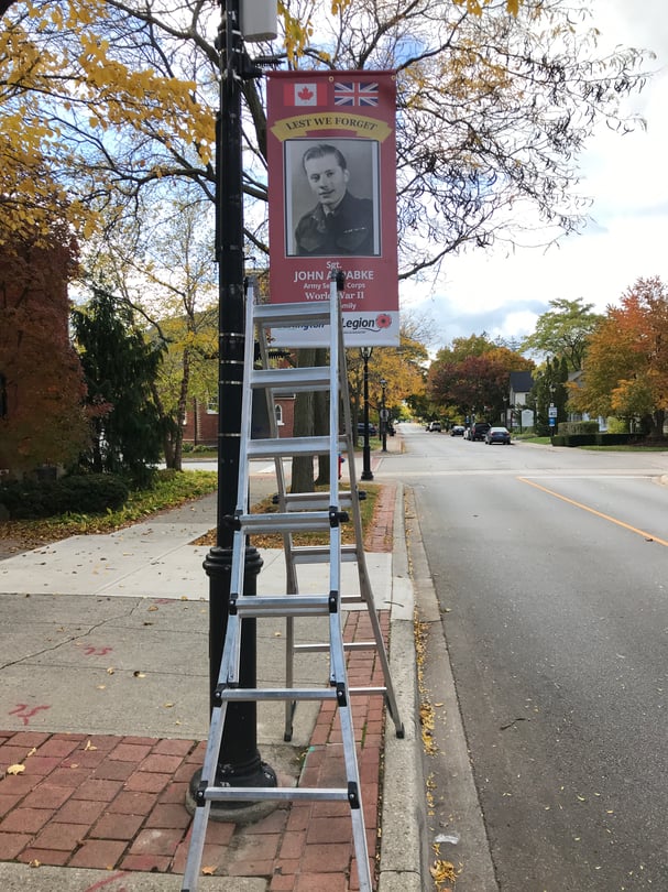 Exterior banner installation in Toronto