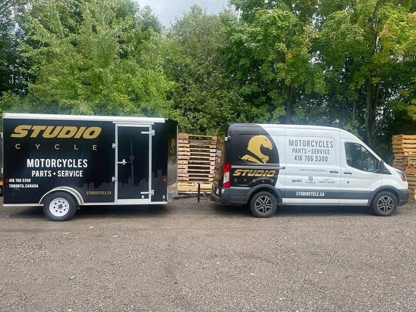 Commercial fleet wrap design applied to service truck in Toronto