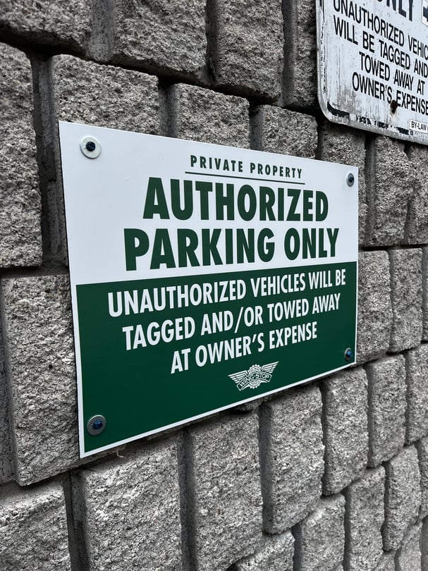 Parking signage installation for building tenants in Toronto