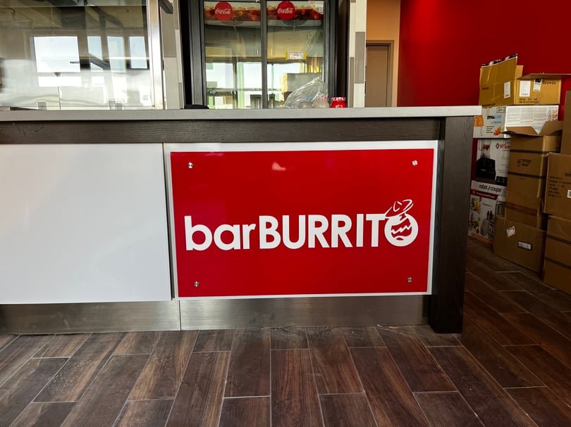 Fast food restaurant interior signage installation in Mississauga