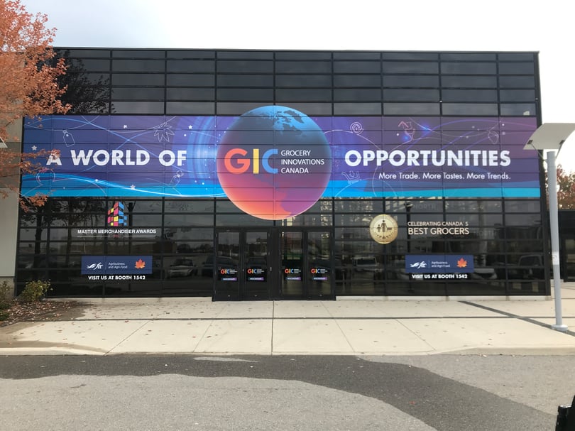 Building front Event-specific window graphics installation for retail in the GTA