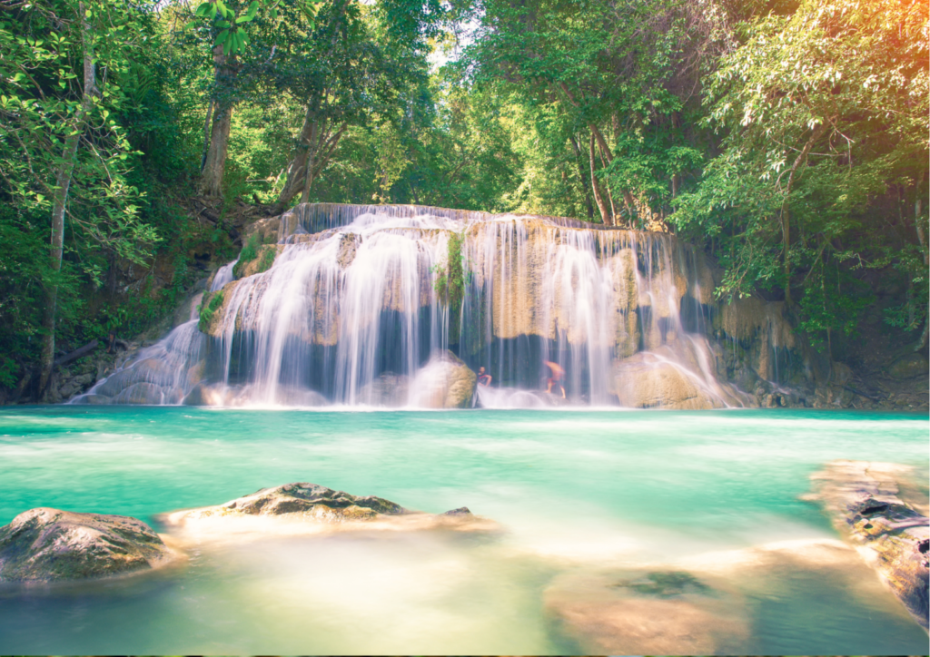 Beautiful waterfalls at Erawan National Park, Thailand
