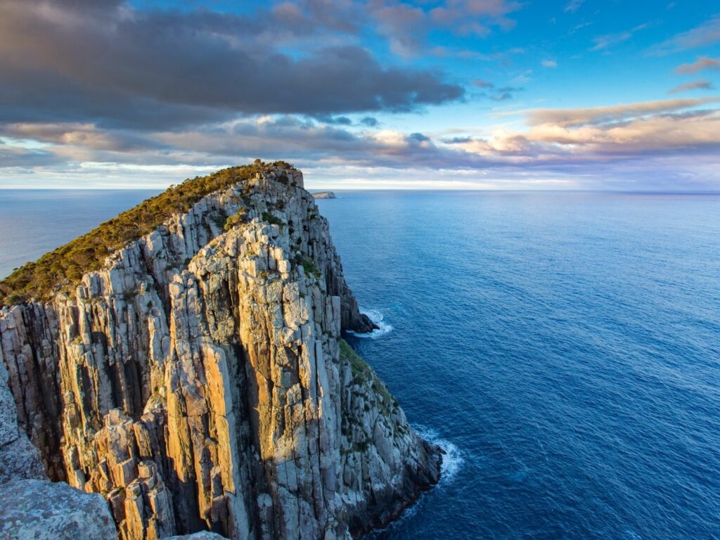 The beautiful site of Cape Hauy cliff on the Three Capes Track