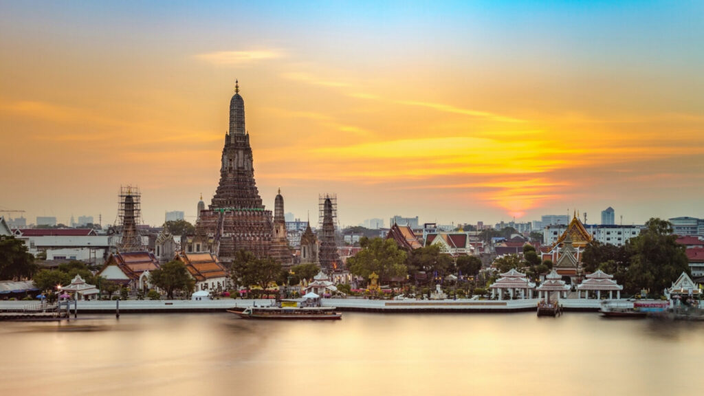 City view of Bangkok during sunset
