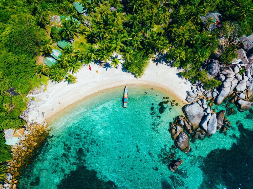 Clear water in this blue lagoon in Thailand