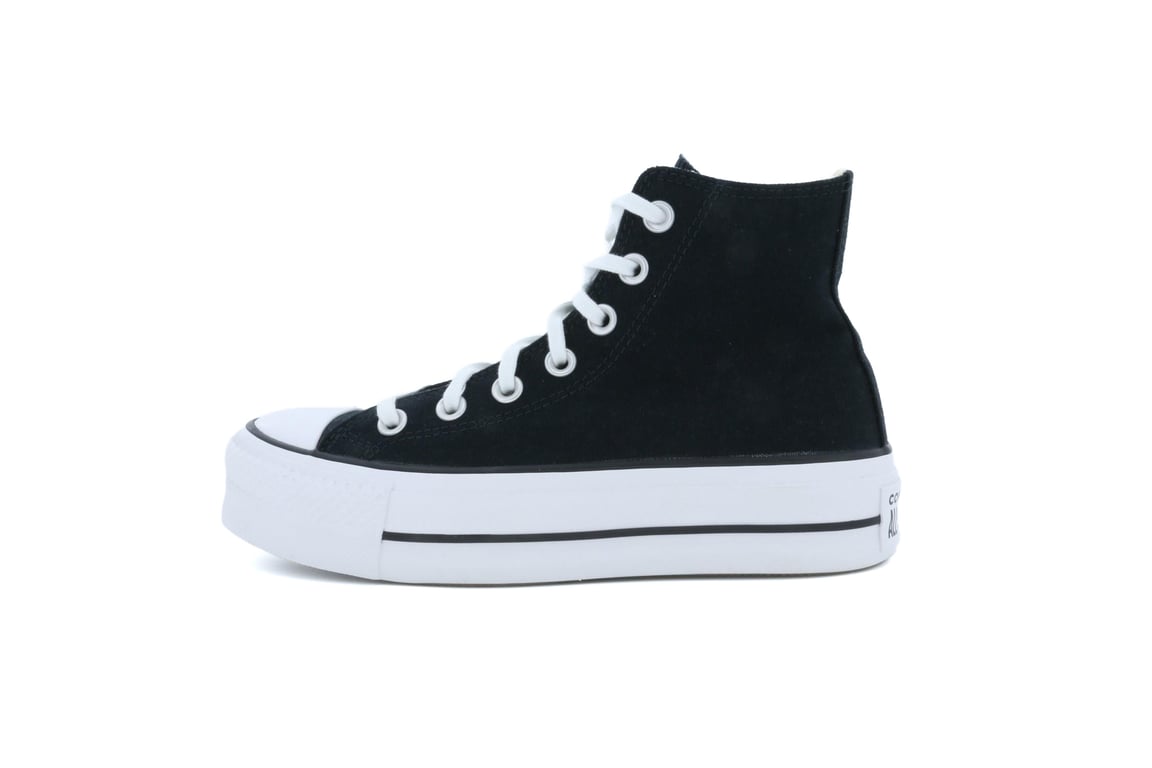 Converse (7.5) Chuck Taylor All Star Lift Hi Black/White/White 560845C Women's - Image 4