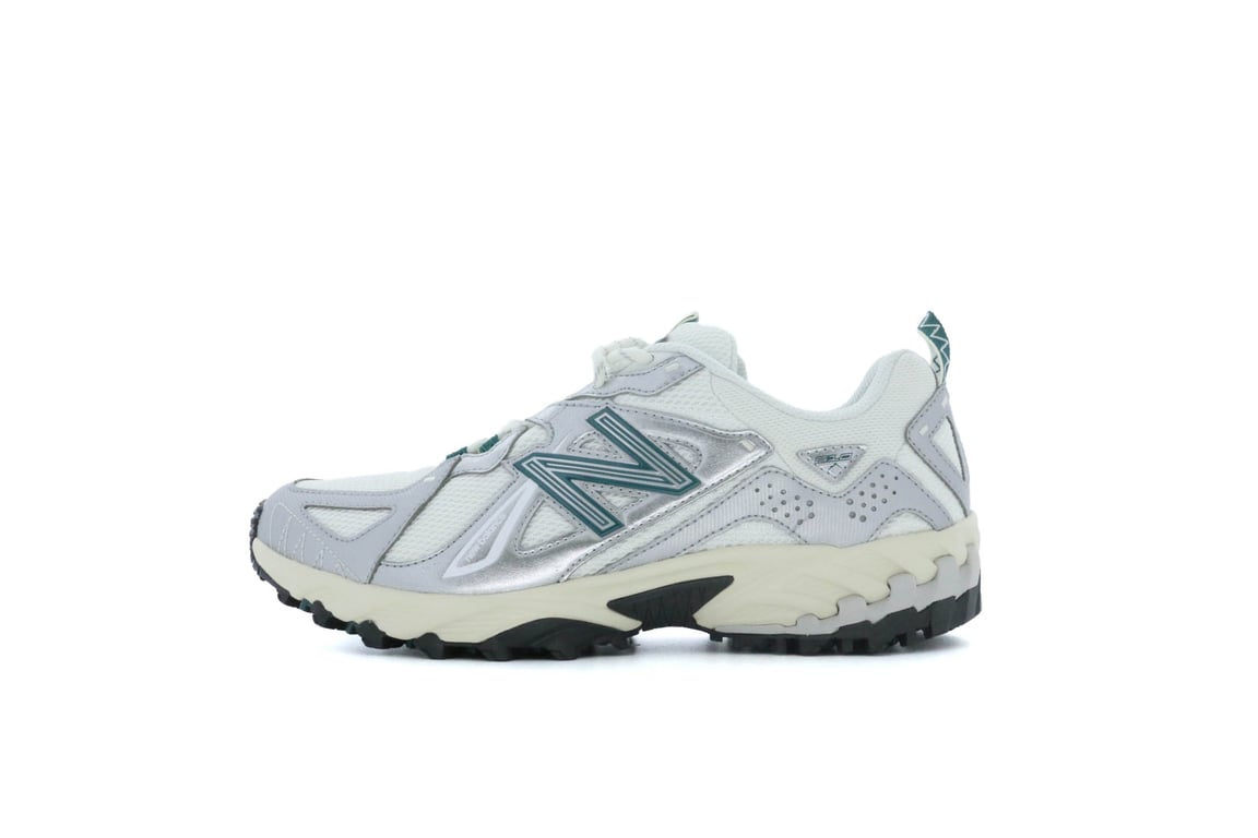 New Balance Men's White 610 Silver Reflection Unisex Sneakers Silver-Metallic Vintage-Teal Ml610tae Cm - Image 2