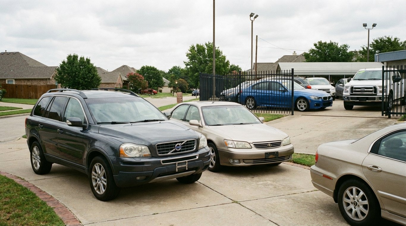 Two different trims of the same car parked side by side, showing badges and exterior trims