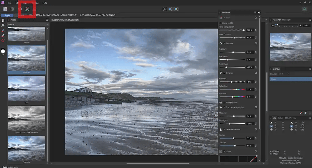 Affinity Photo Tone Mapping