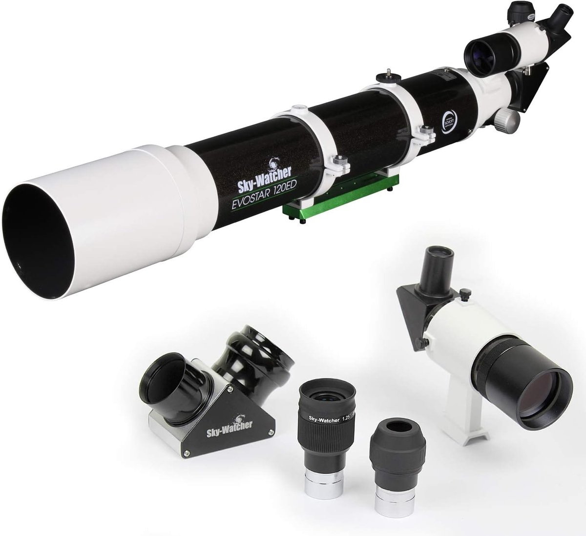 Image of a Sky-Watcher ProED 120mm Doublet APO Refractor telescope on a white background